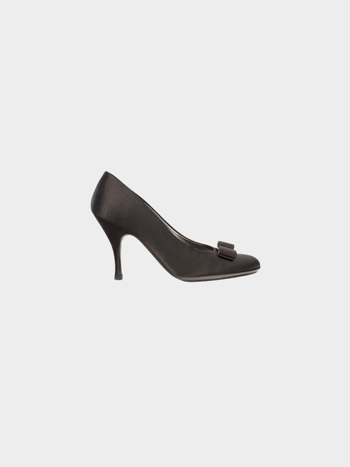 Salvatore Ferragamo 2000s Brown Satin Vara-Bow Pumps