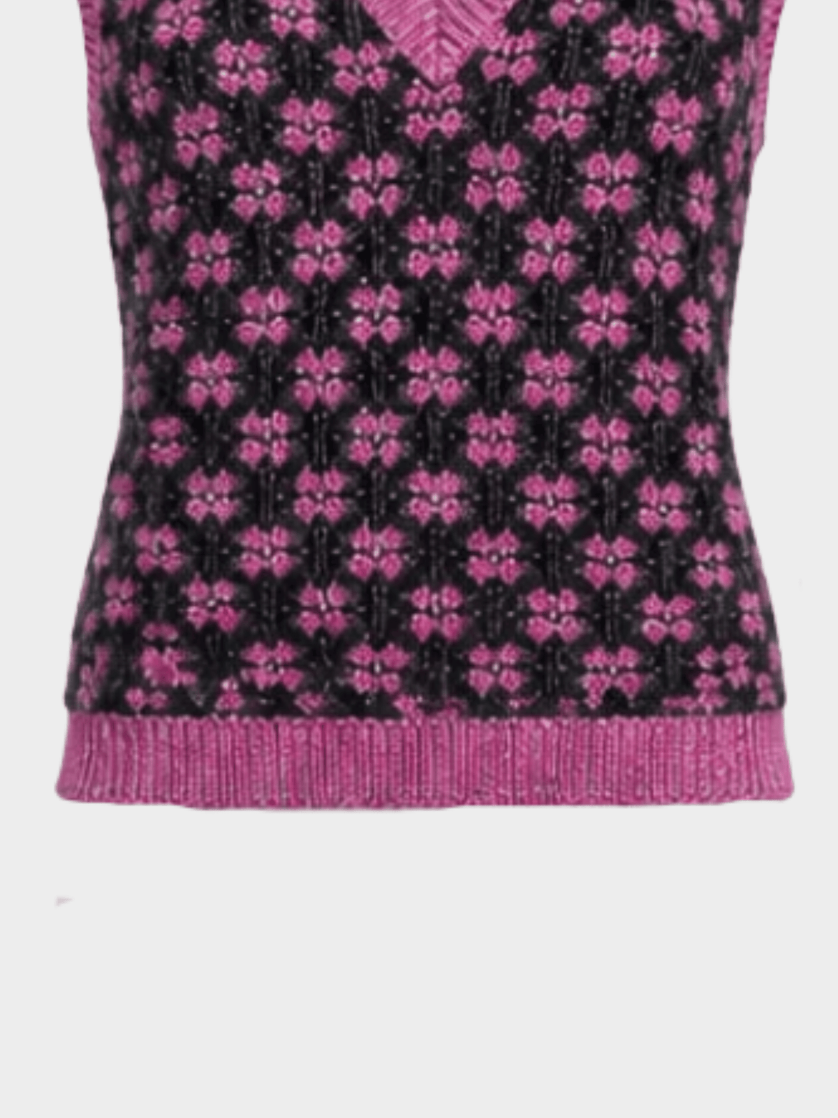 Chanel 2000s Angora Knitted Sweater Vest