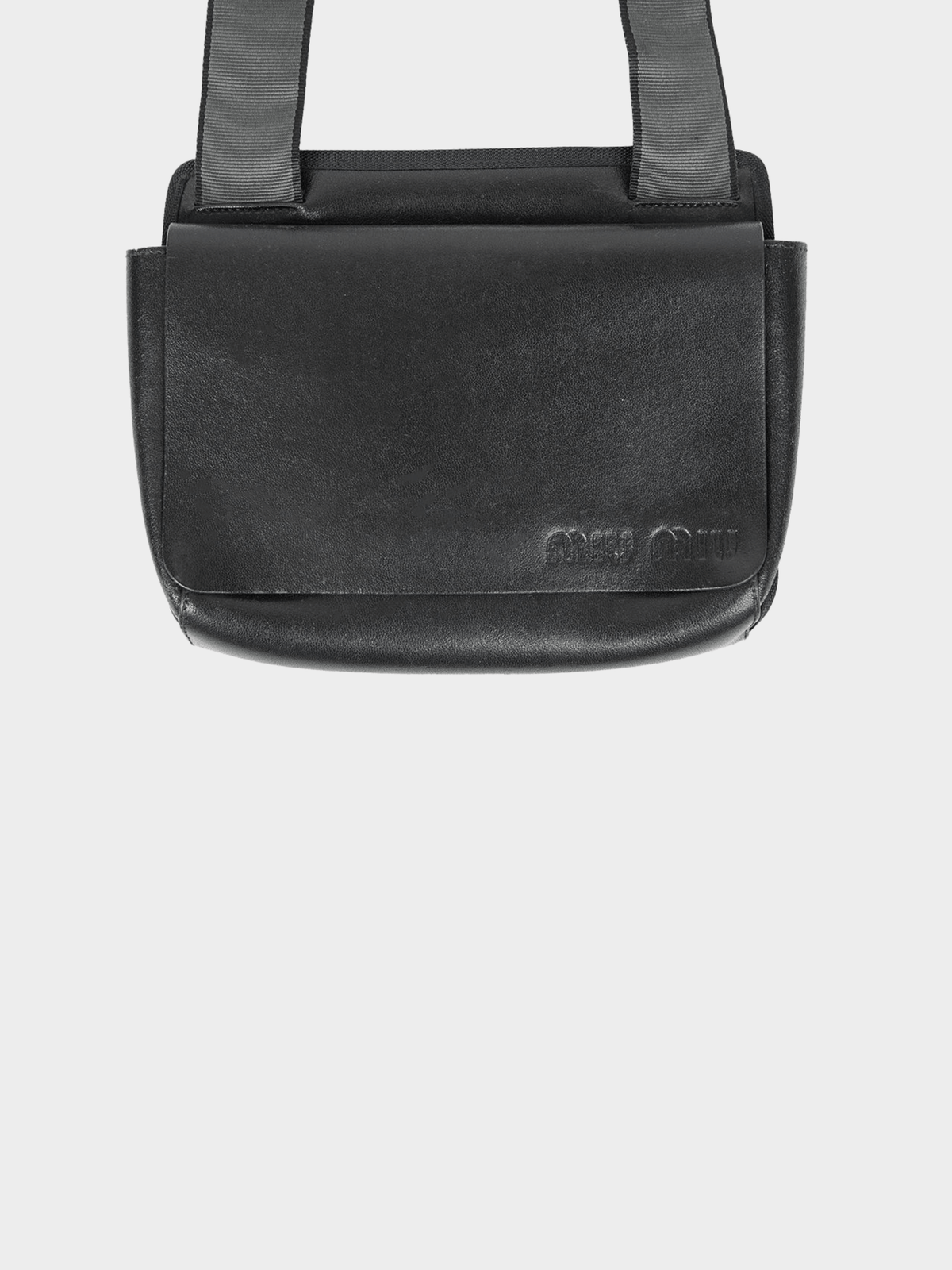 Miu Miu FW 1999 Black Leather Mesh Bag