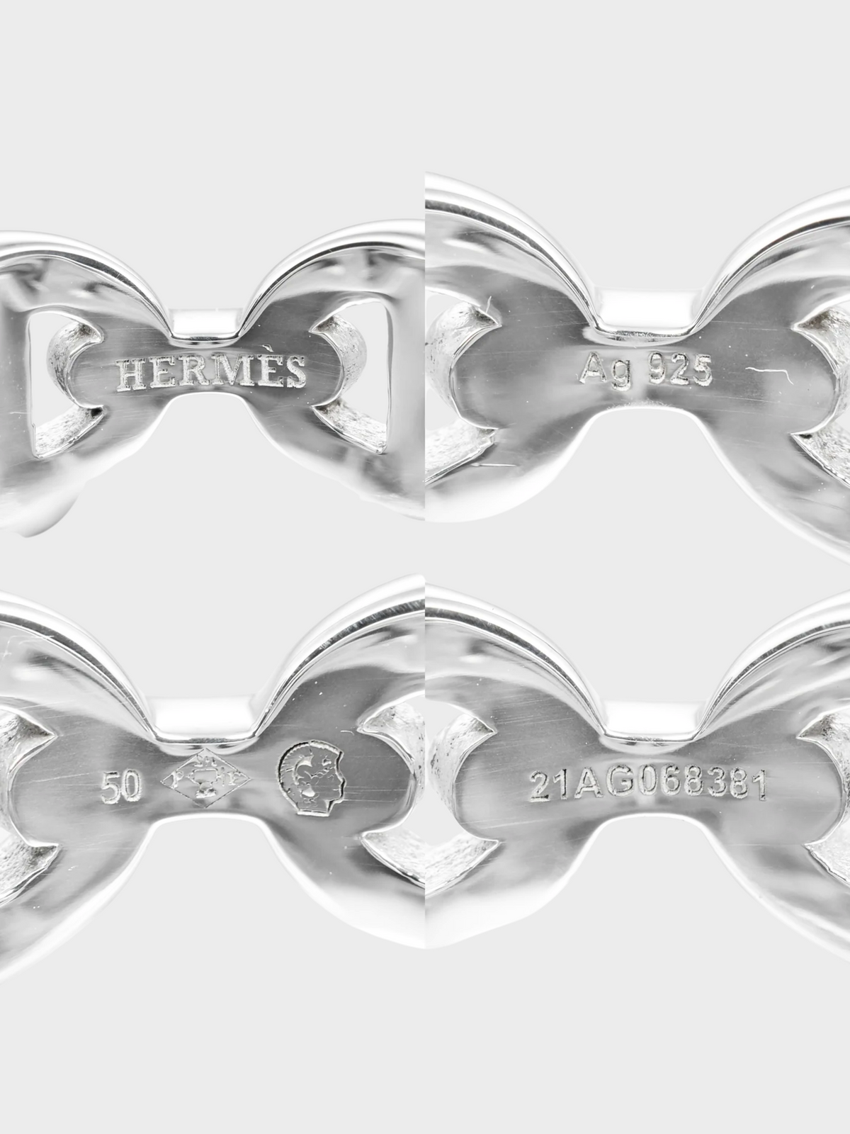 Hermès 2010s Silver Chaine d'Ancre Ancienne Ring