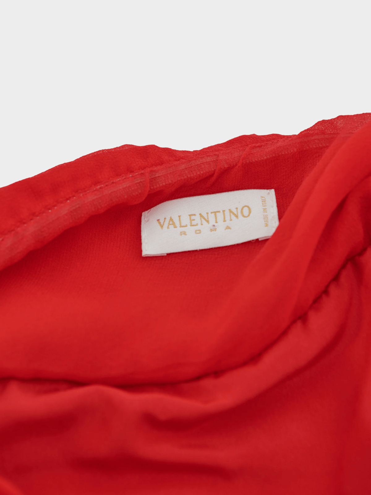 Valentino SS 2007 Red Halter Neck Chiffon Cocktail Dress