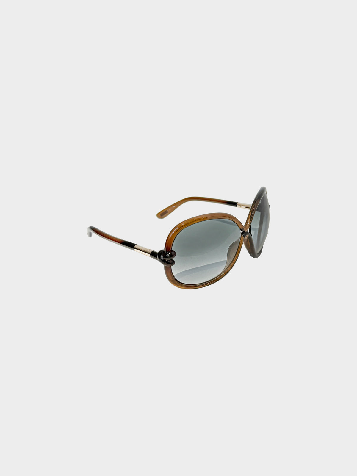 Tom Ford 2000s Dark Brown and Gradient Knotted Detail Sonja Sunglasses