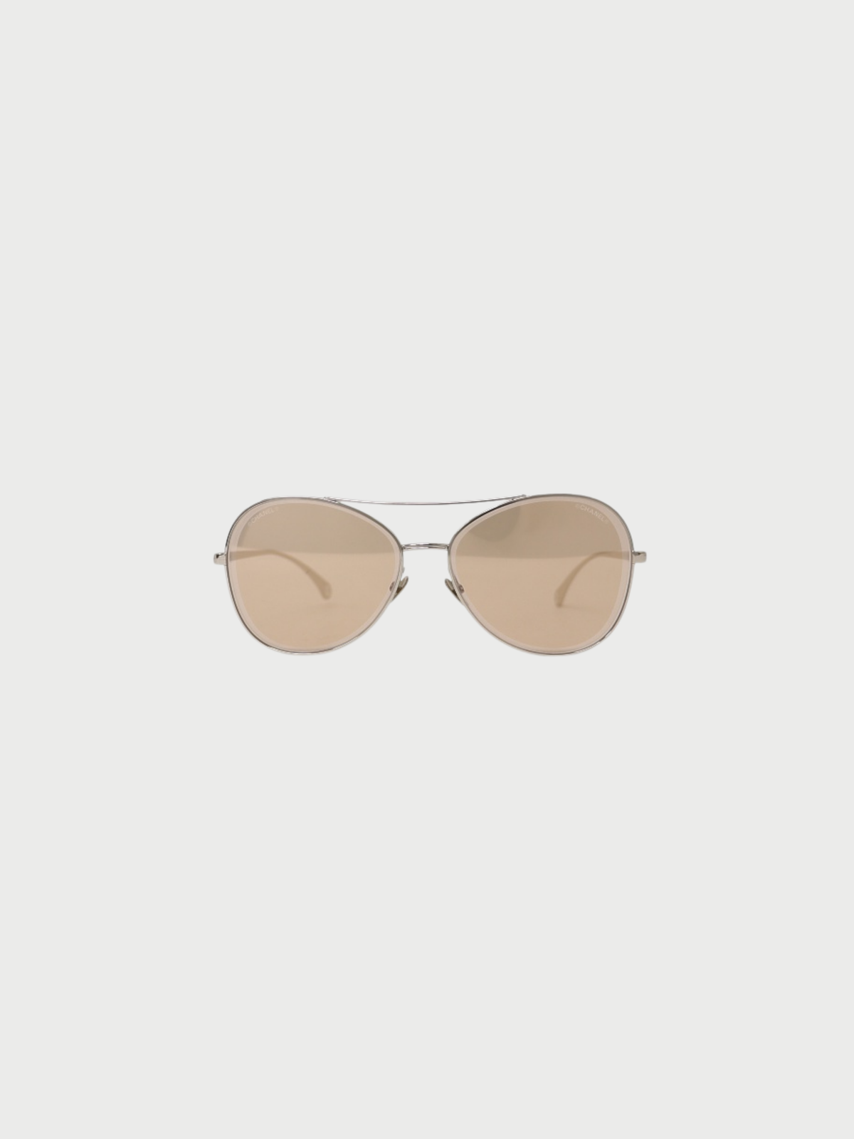 Chanel 2000s Silver Plated Metal COCO Sunglasses