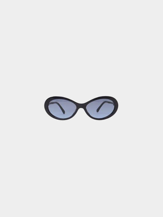 Chanel 2010s Black Plastic COCO Pearl Sunglasses