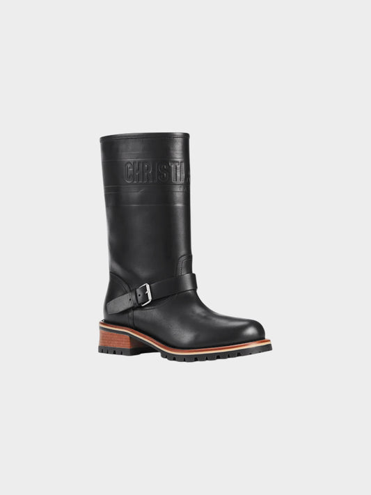 Christian Dior 2020 Black Calfskin Leather Quest Boots