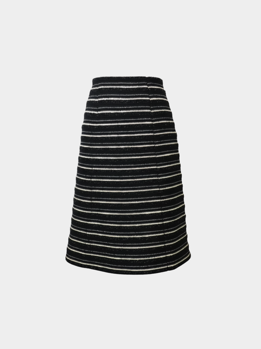 Chanel 2000s Black Tweed Flared Skirt