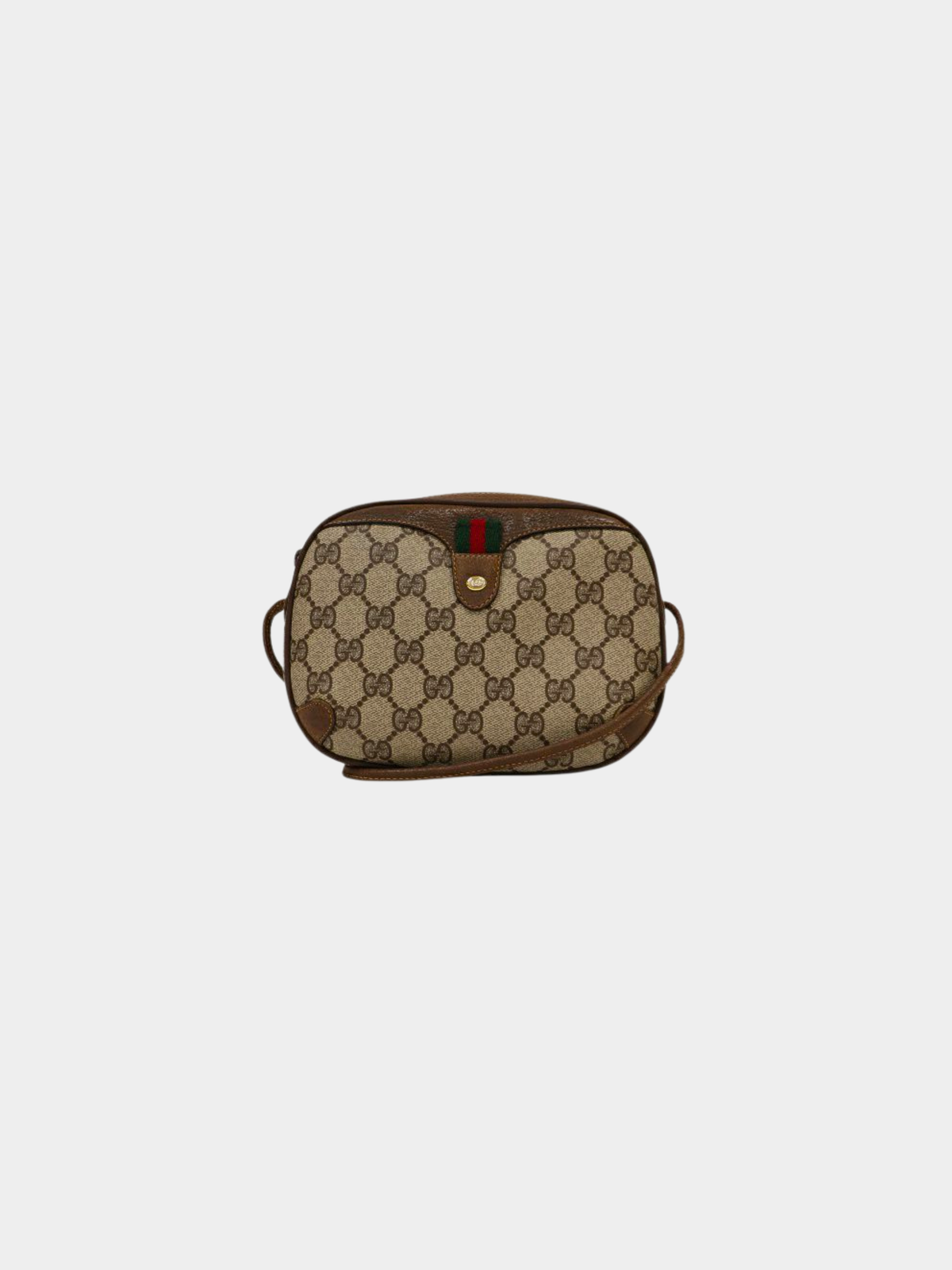 Gucci 1990s Beige and Brown GG Supreme Shoulder Bag