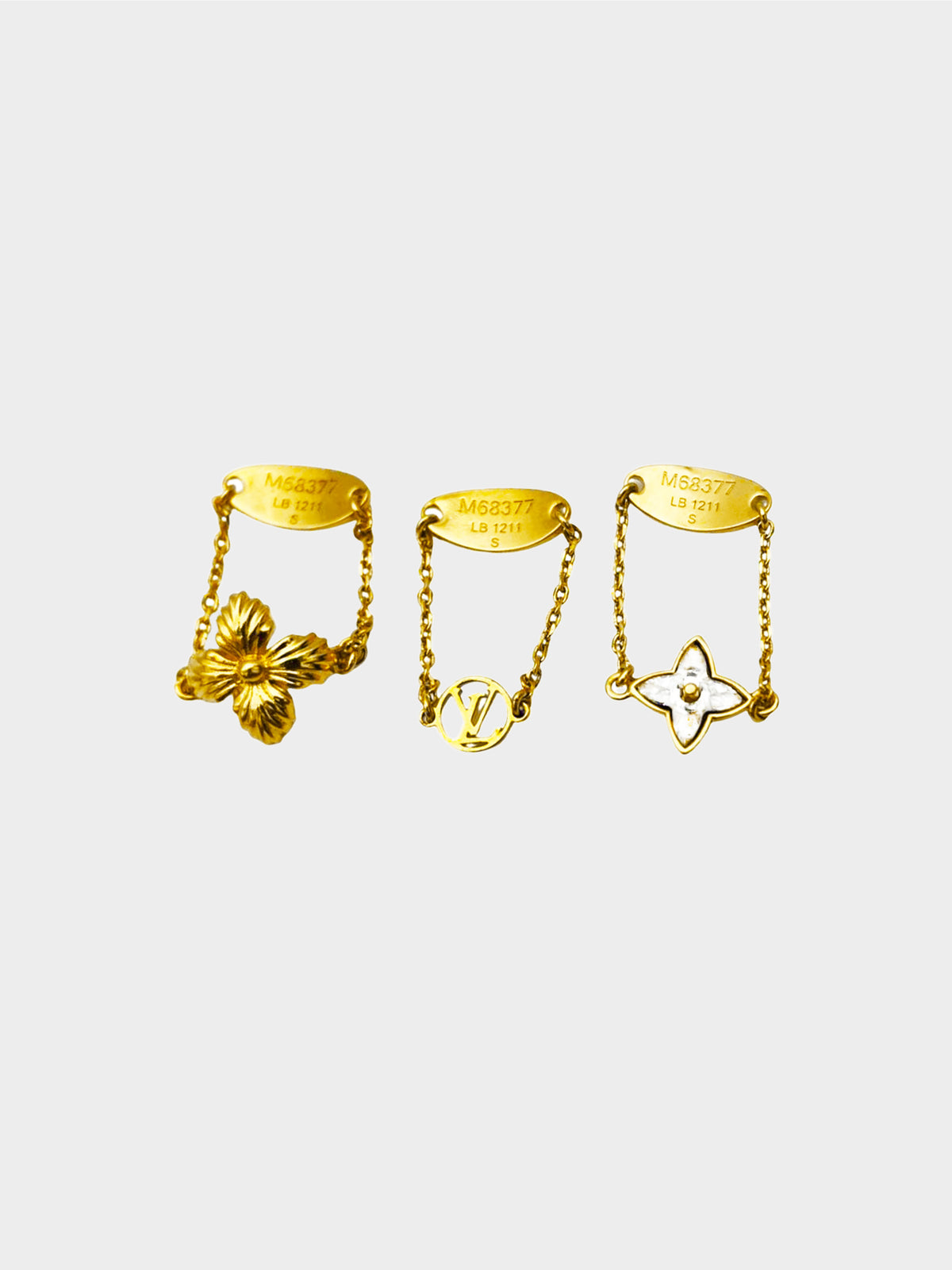 Louis Vuitton 2021 Gold Crystal Blooming Strass Ring Set
