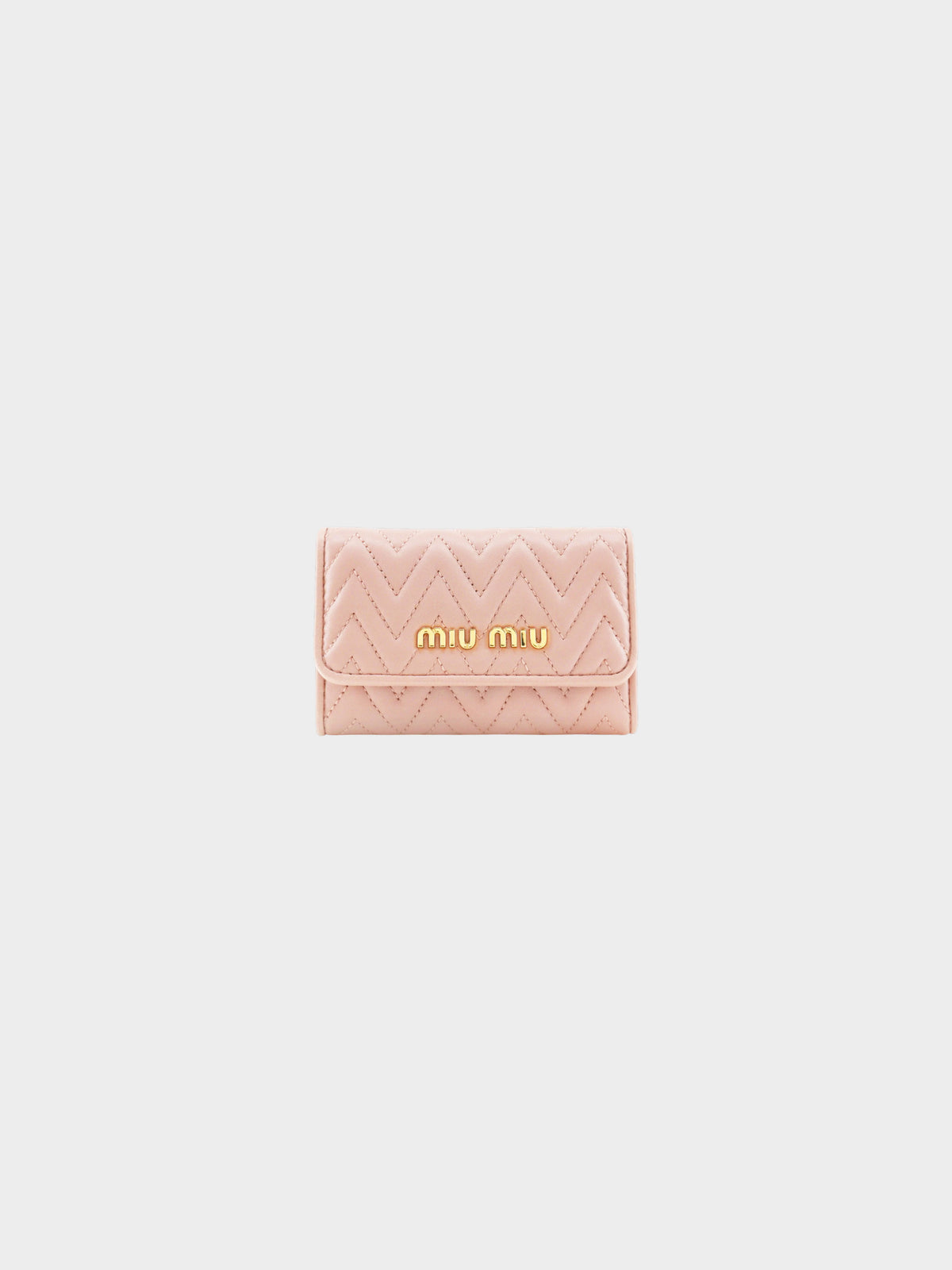 Miu Miu 2010s Pink Chevron Stitch Key Case