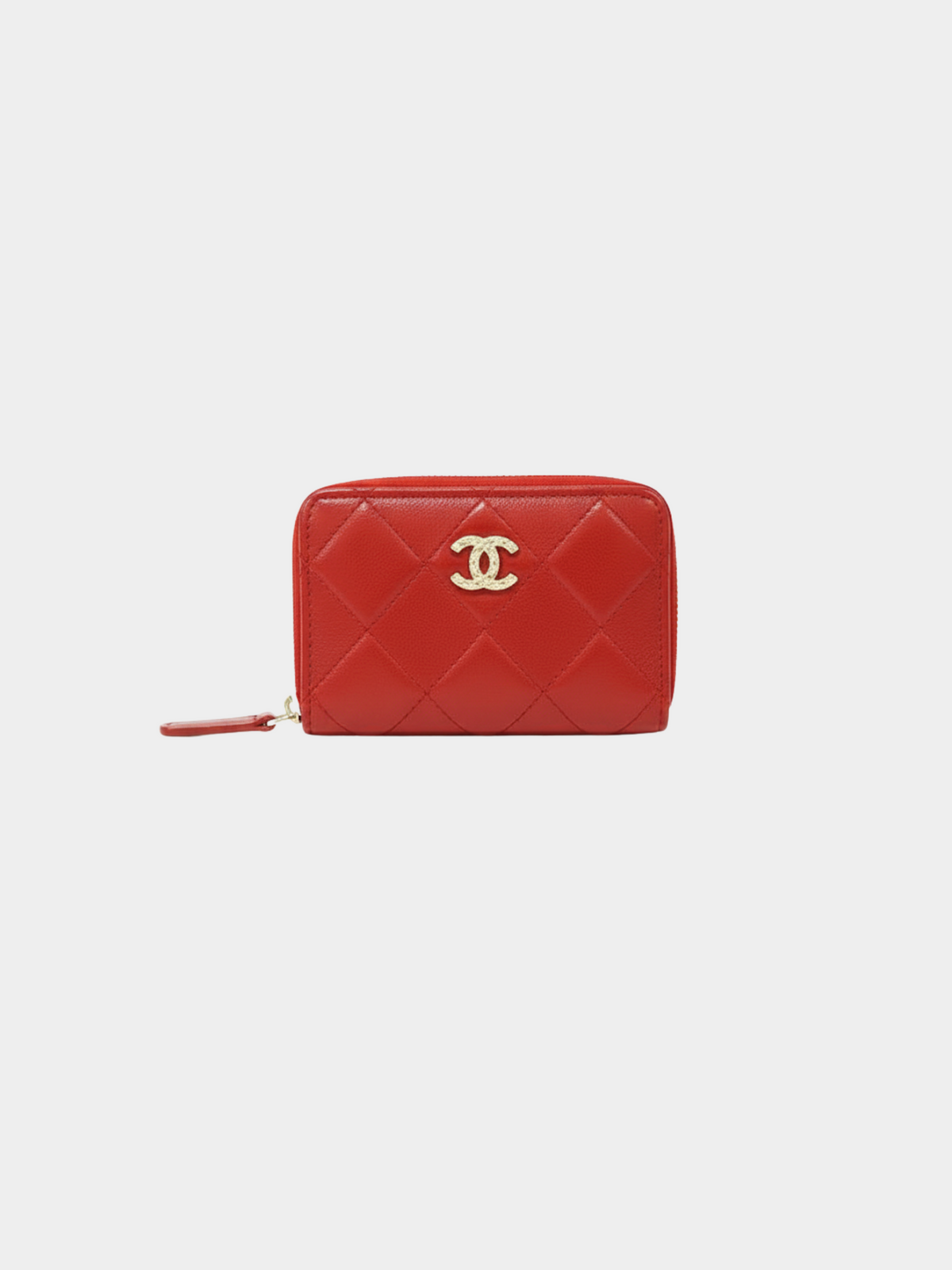 Chanel 2000s Bordeaux Caviar Skin Matelassé Coin Purse