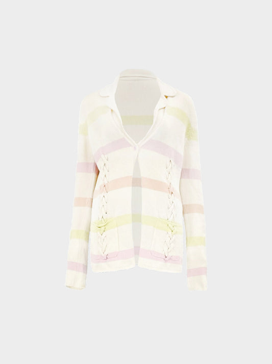 Chanel Cruise 2004 Multicolor Striped Cashmere Cardigan