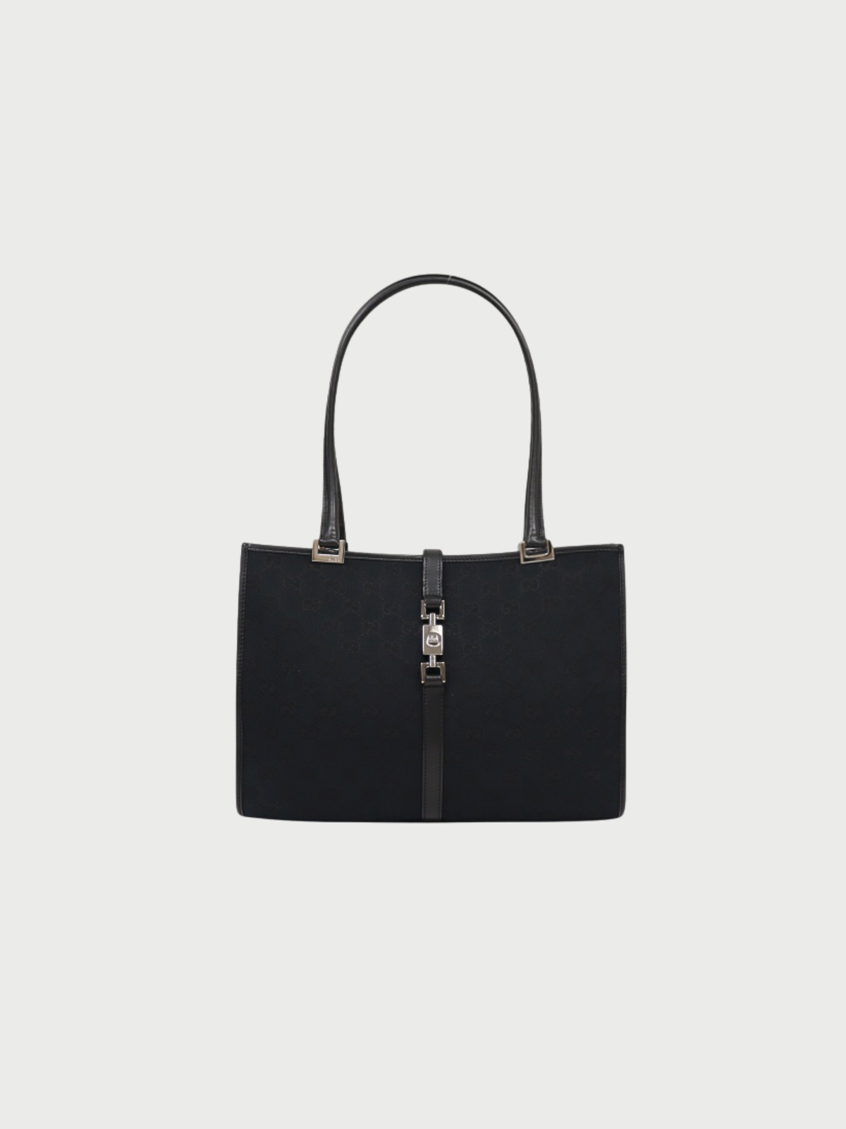Gucci 1990s Black GG Canvas Jackie Handbag