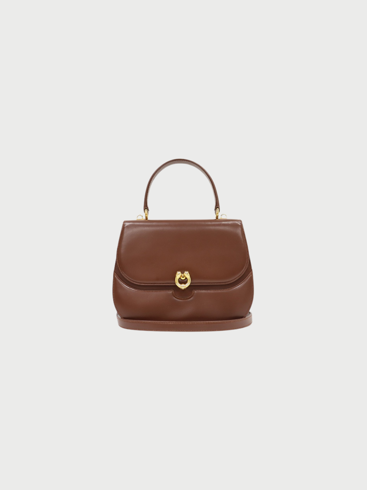 Gucci 2000s Brown Leather Horseshoe 2Way Bag