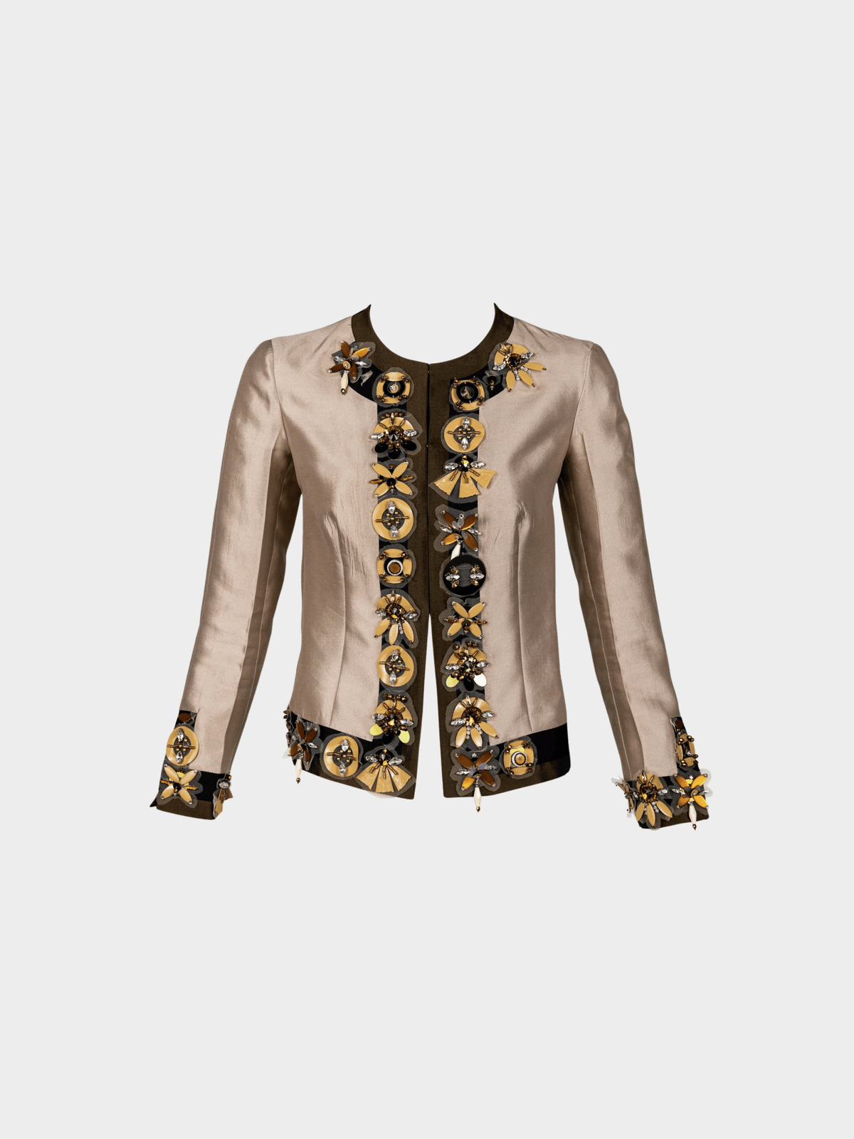 Prada SS 2005 Crystal Appliqué Embellished Wool-Silk Jacket