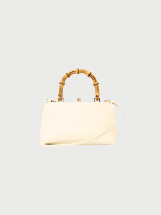Jil Sander 2020s Ivory Leather Goji Bamboo Mini Bag