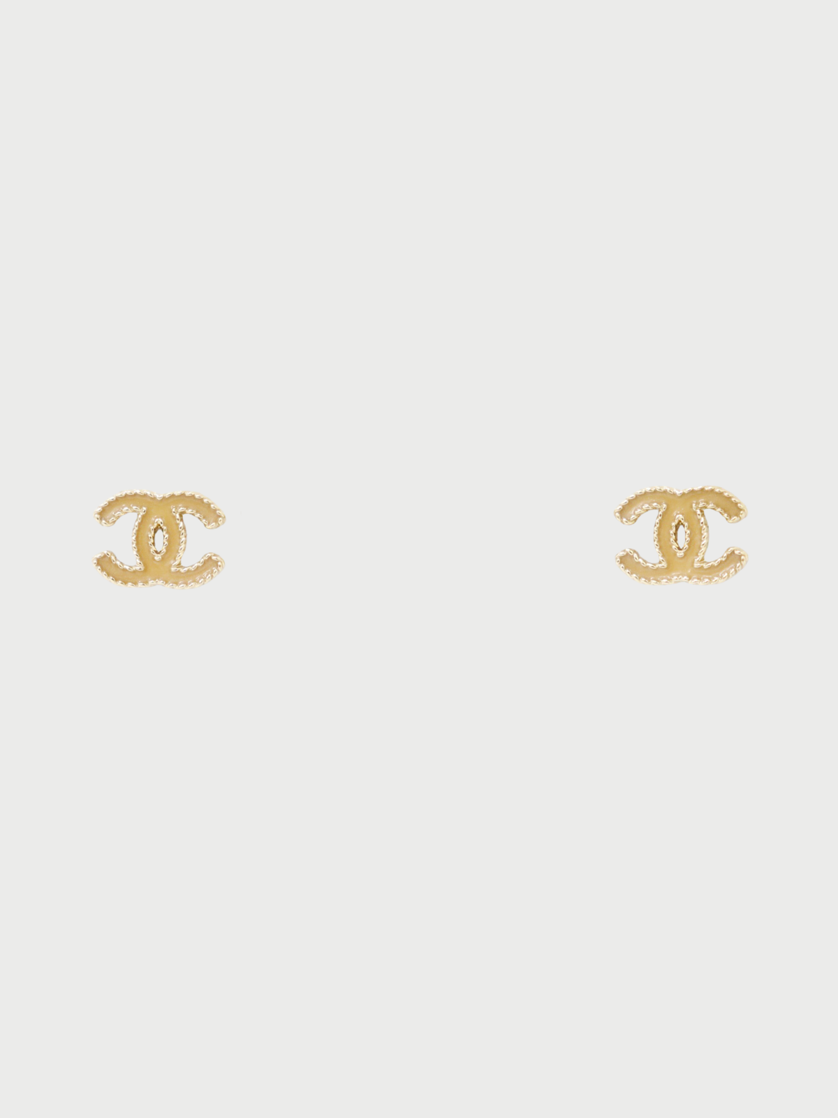 Chanel 2012 Gold Beige COCO Earrings