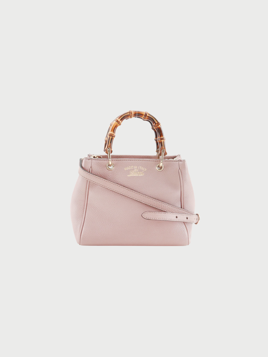 Gucci 2010s Pink Calfskin Bamboo Mini Shopper 2Way Bag