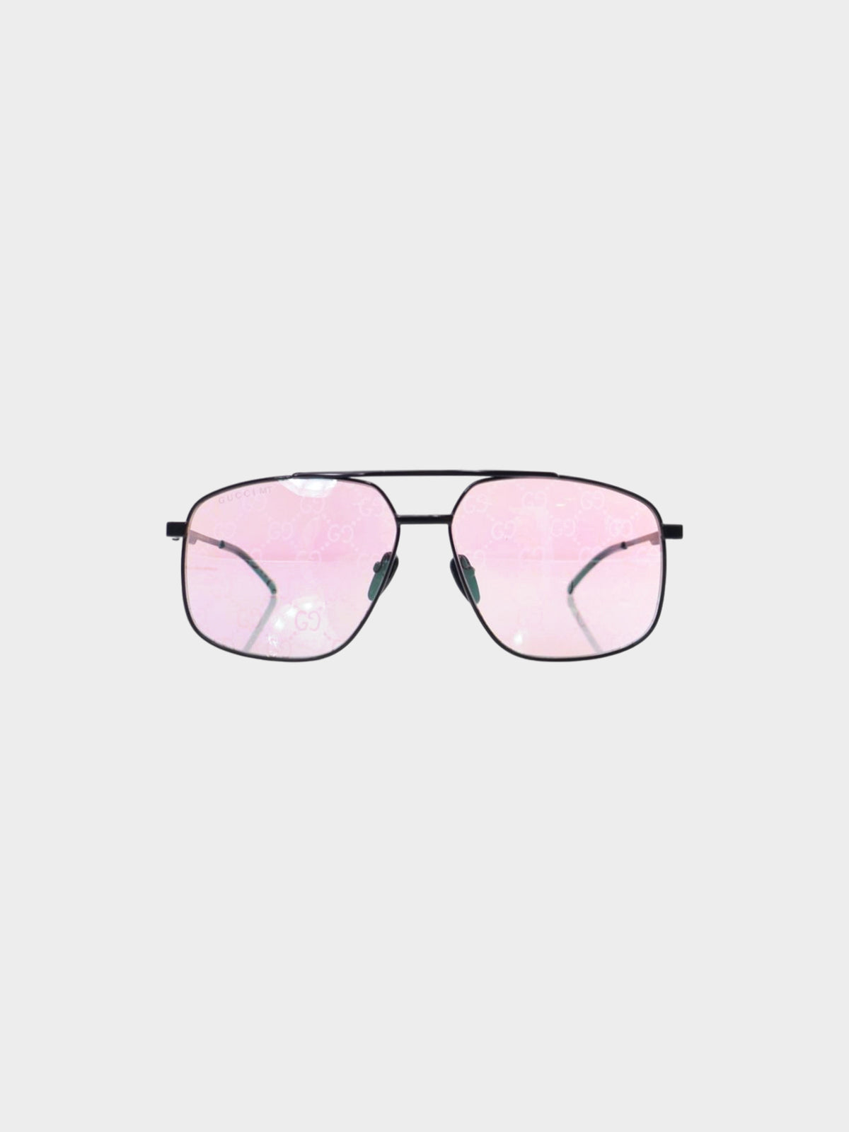 Gucci 2024 Black Metal Navigator Frame Sunglasses