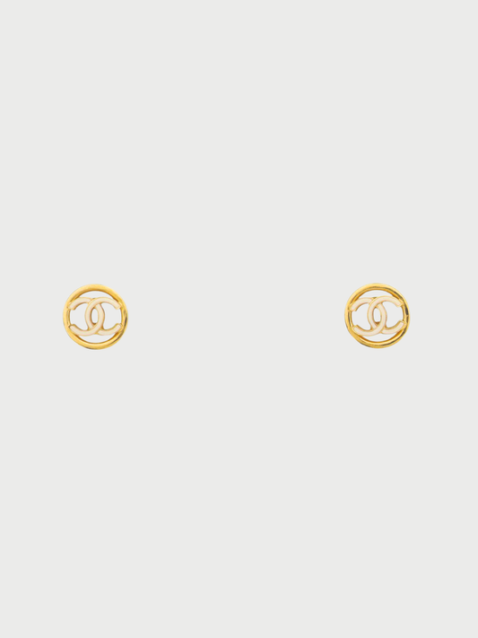 Chanel 2022 Gold COCO Round Earrings