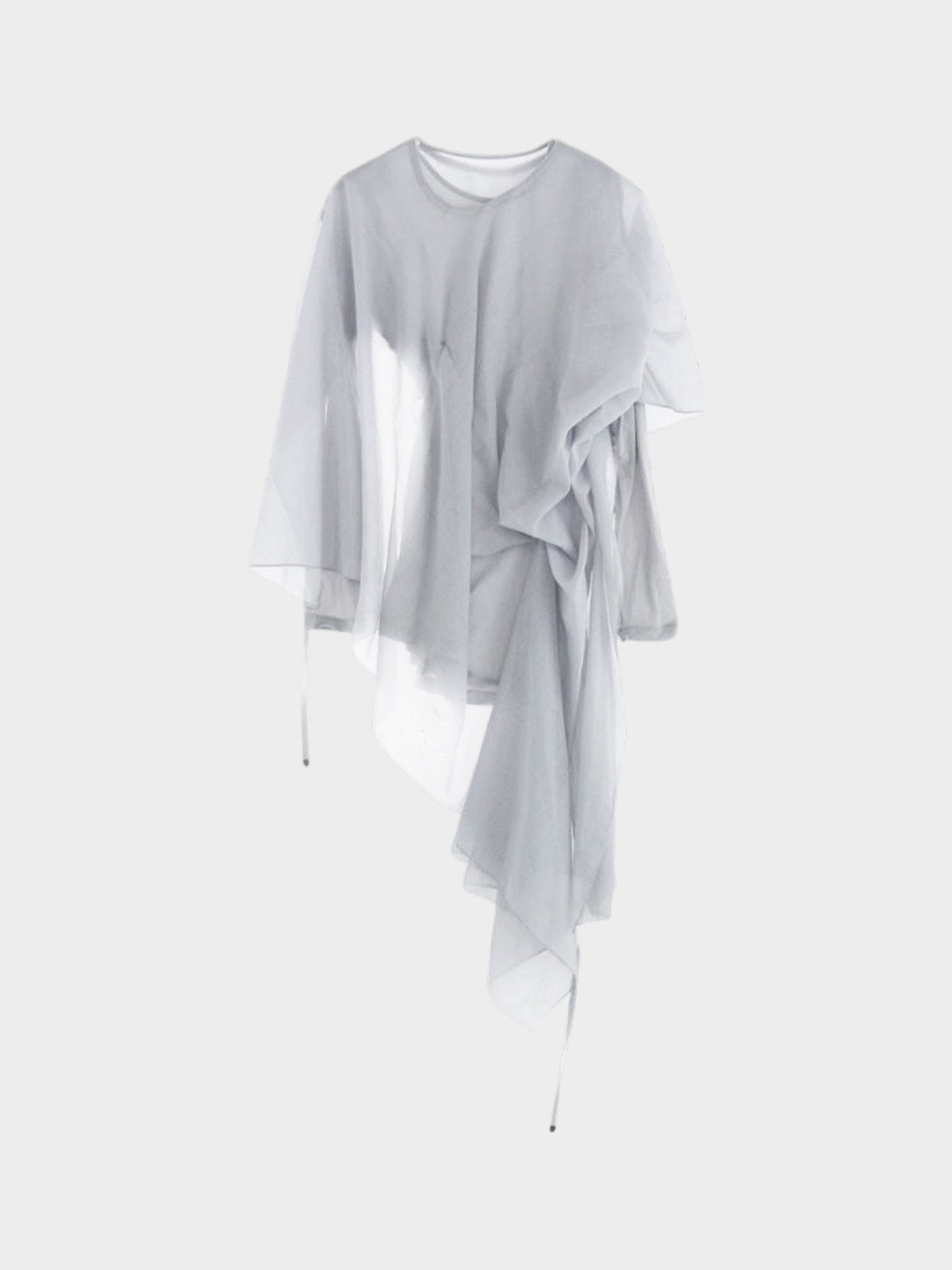 Issey Miyake SS 2024 Grey Cut and Sewn Sheer Top