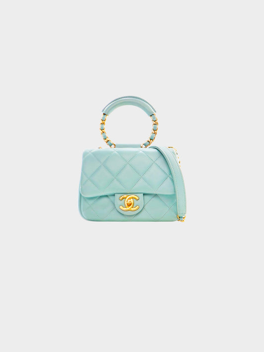 Chanel Late 2019-2020 Blue Lambskin In The Loop Mini Flap Bag