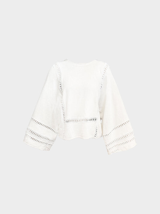 Chloe FW 2016 Beige Wool Knit Eyelet Sweater