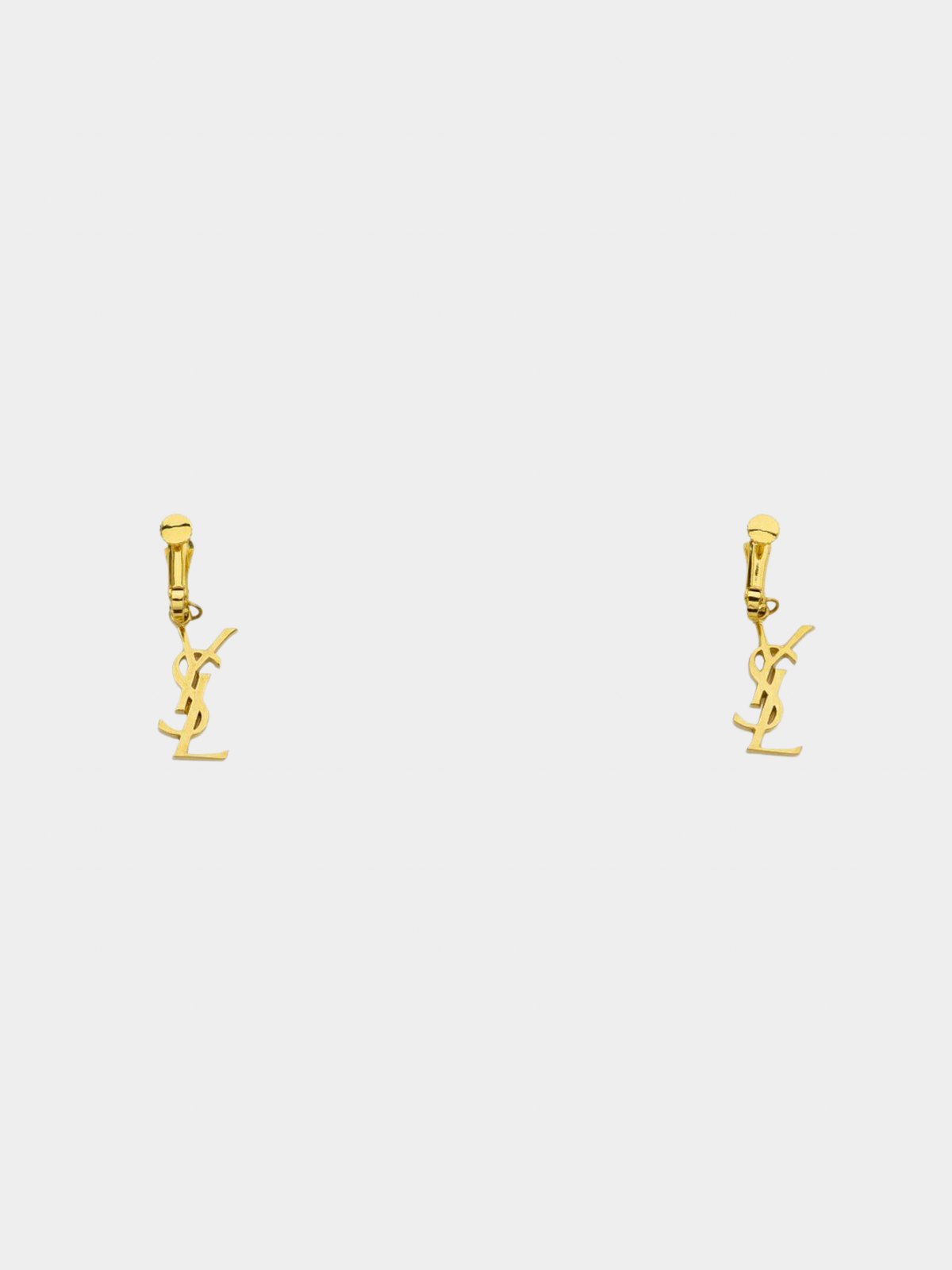 Yves Saint Laurent 2000s Gold Logo Earrings