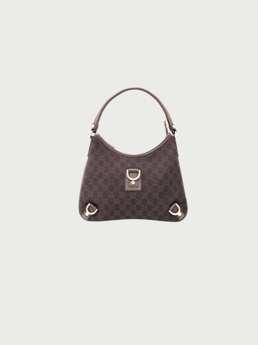 Gucci 2000s Brown GG Canvas Abbey One-Shoulder Bag