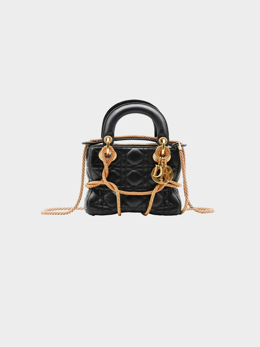 Christian Dior 2019 Limited Edition Black Lady Dior with Copper Metal Ropes