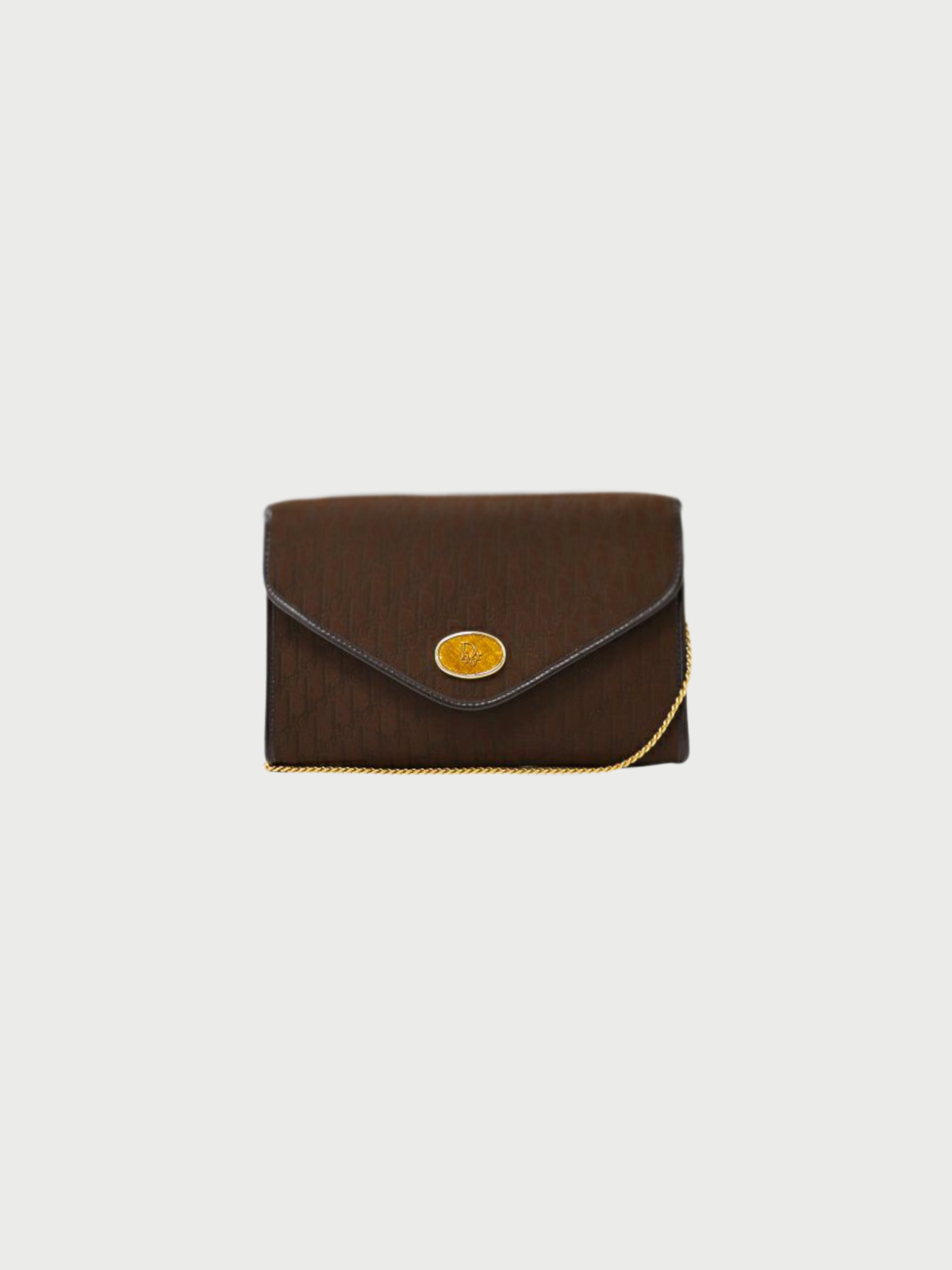 Christian Dior 2000s Brown Trotter Canvas Chain Shoulder Bag