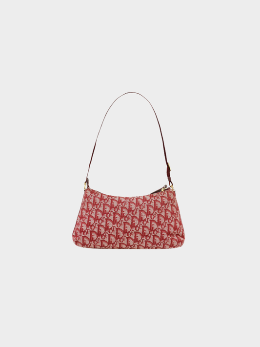 Christian Dior 2000s Bordeaux Trotter Canvas Shoulder Bag