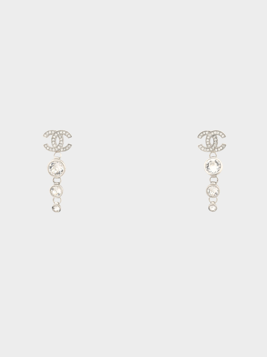 Chanel 2020s Silver Rhinestone COCO Earrings