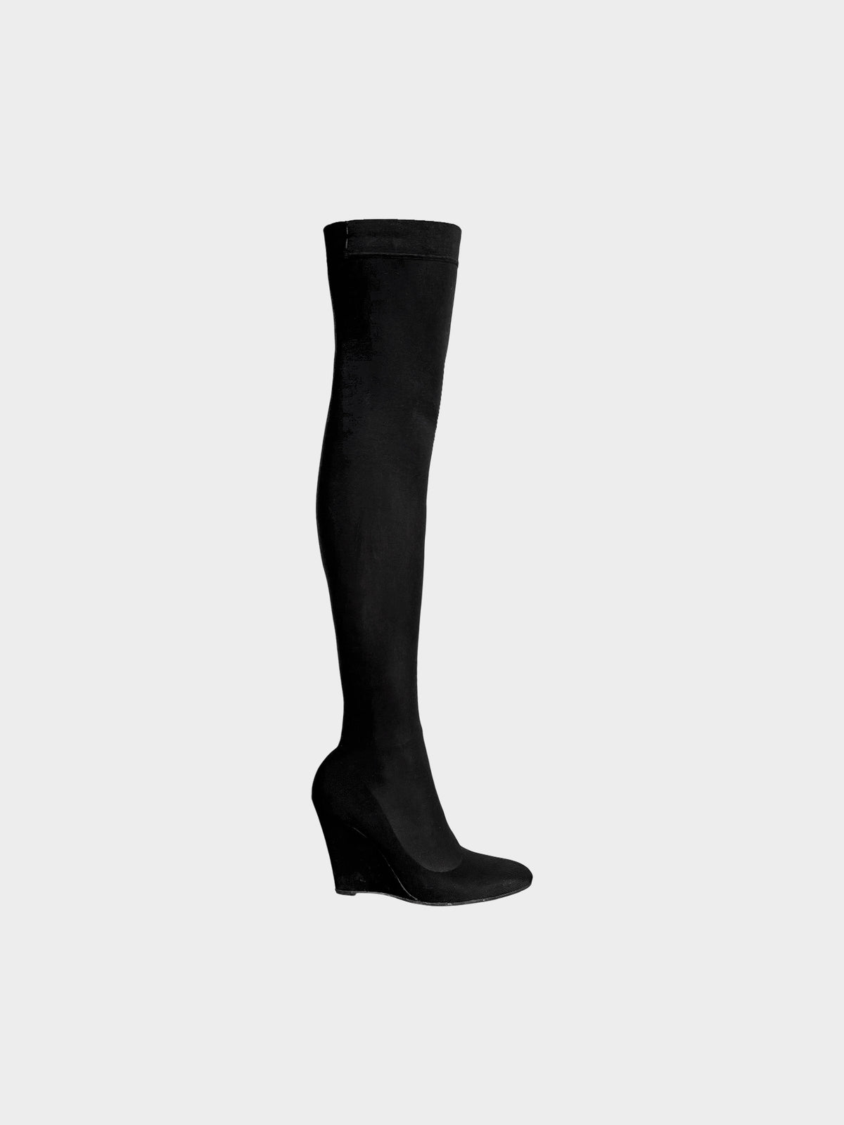 Helmut Lang 2000s Black Stocking Wedged Heel Cloth Boots