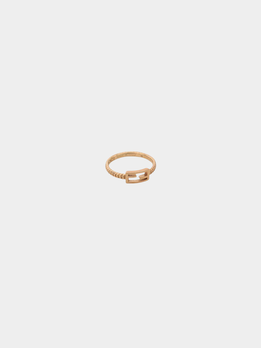 Fendi 2010s Pink Gold Logo Ring