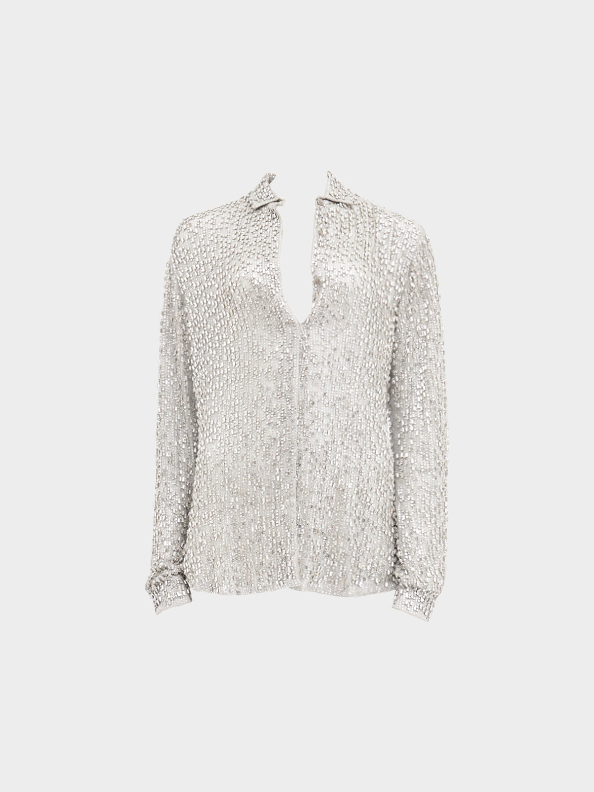 Saint Laurent FW 2017 Crystal Embroidered Button Up Shirt