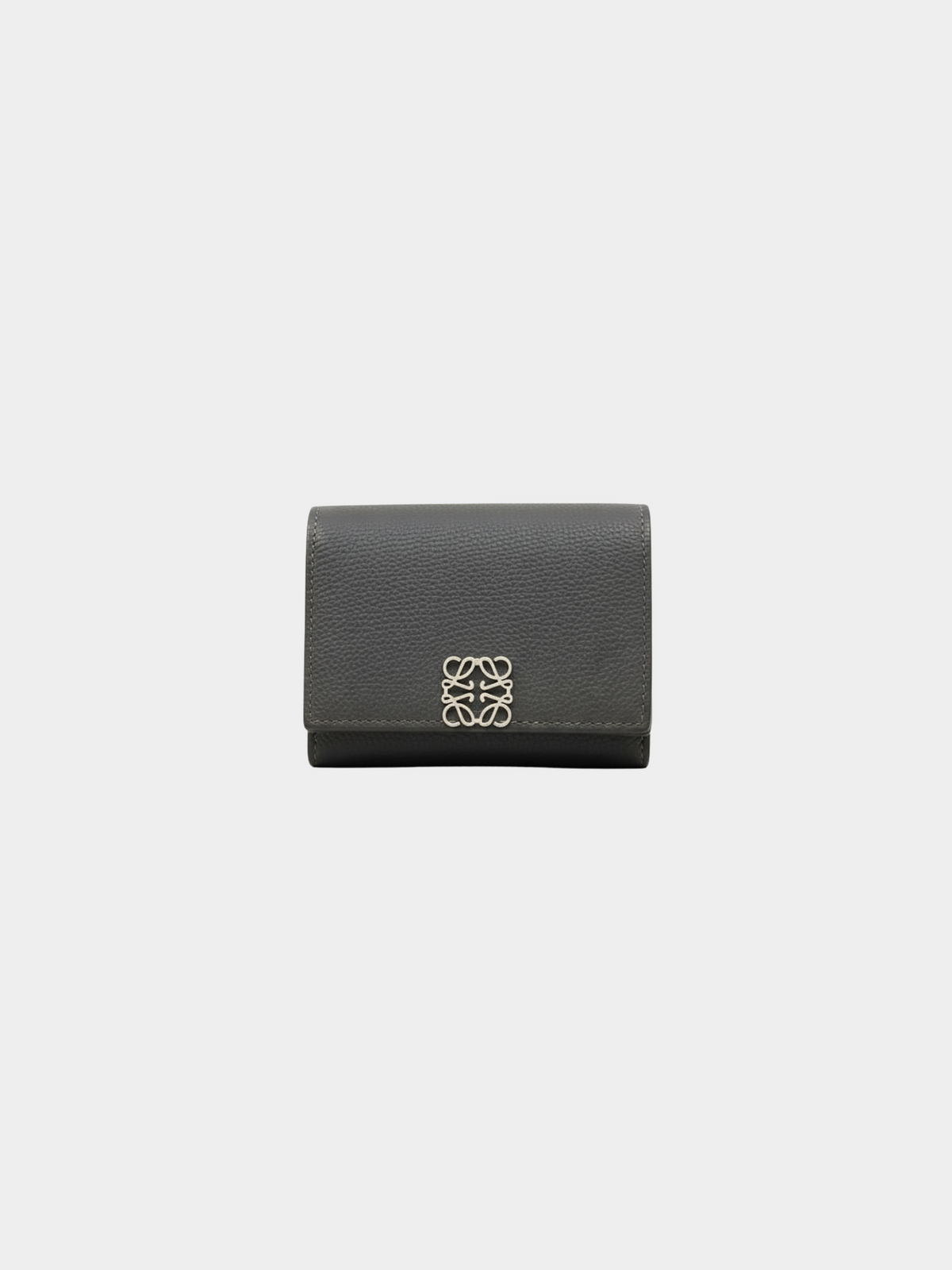 Loewe 2010s Gray Anagram Vertical Wallet