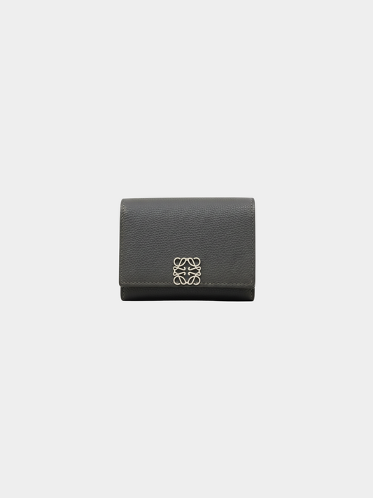 Loewe 2010s Gray Anagram Vertical Wallet