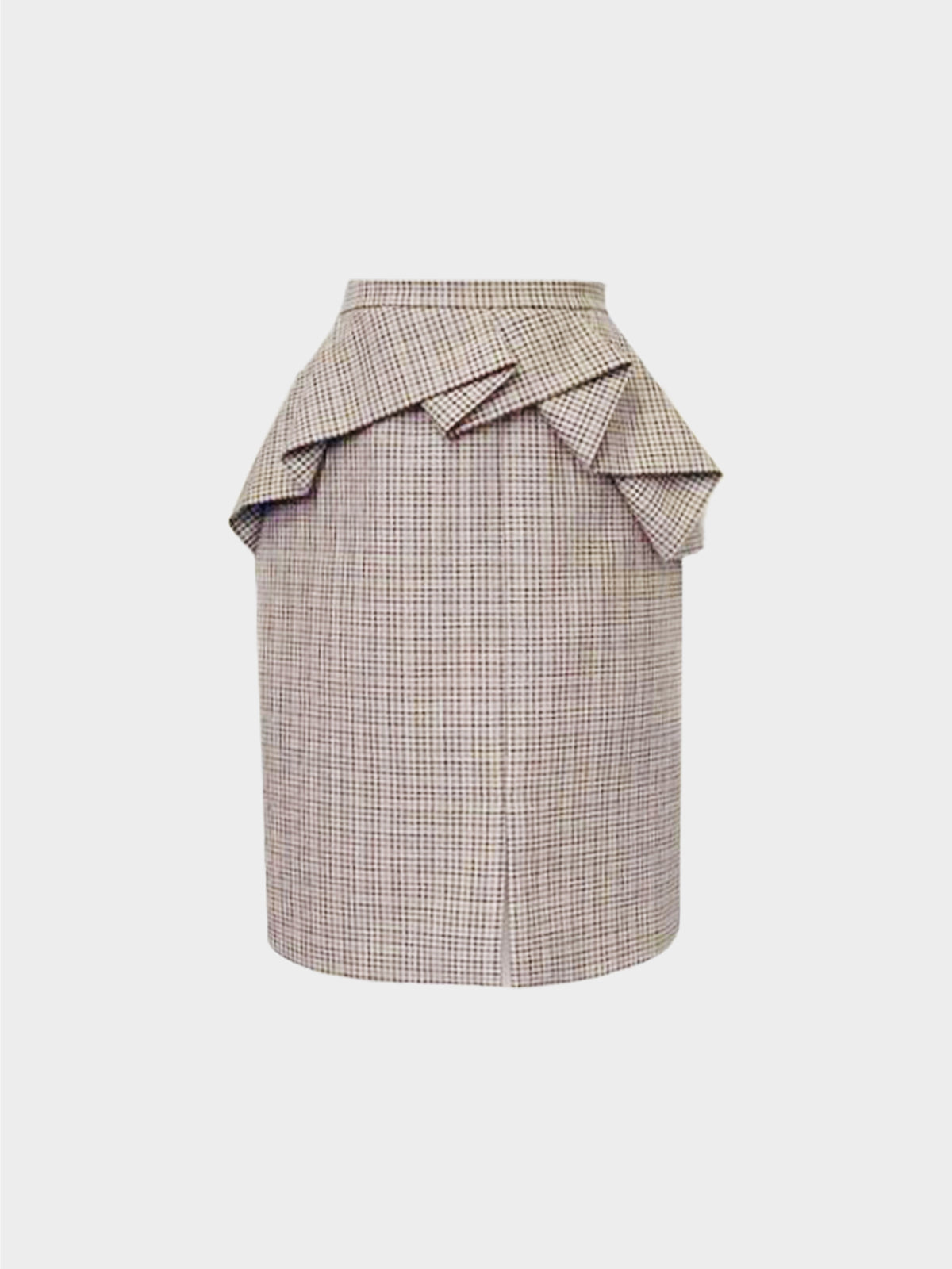 Celine SS 2022 Gingham Ruffled Short Skirt