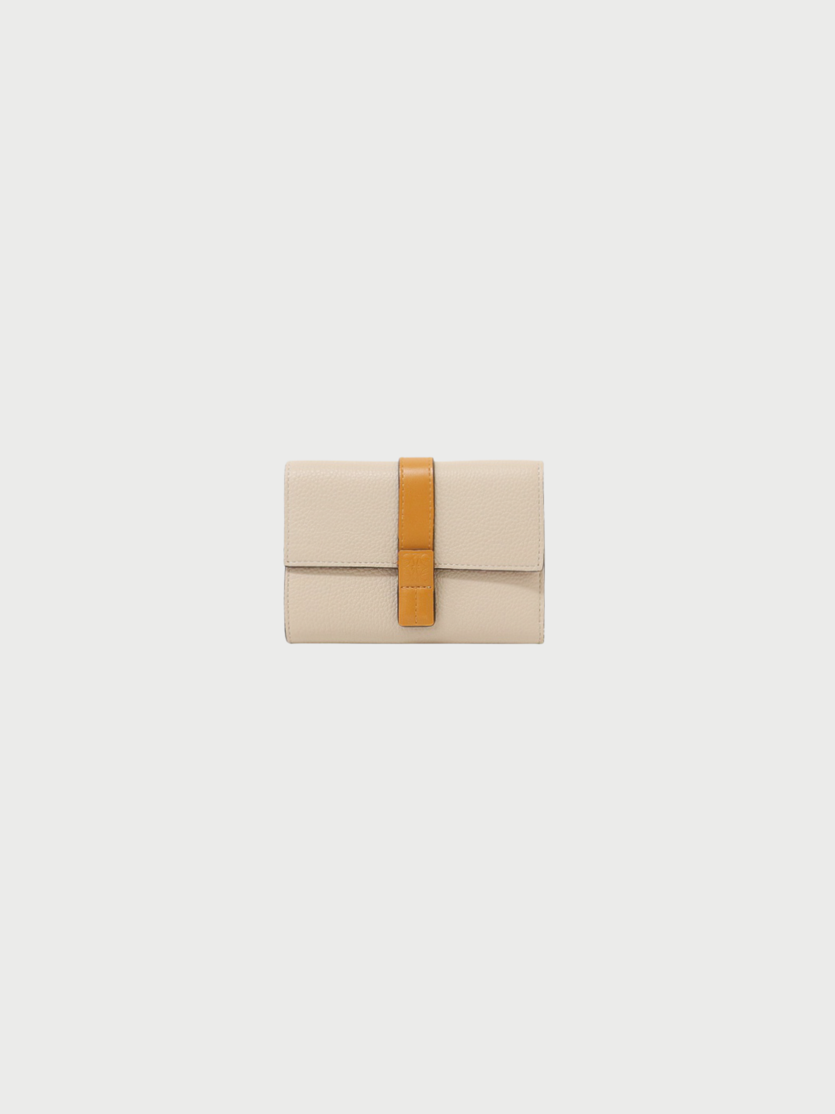 Loewe FW 2025 Beige Brown Leather Small Vertical Wallet