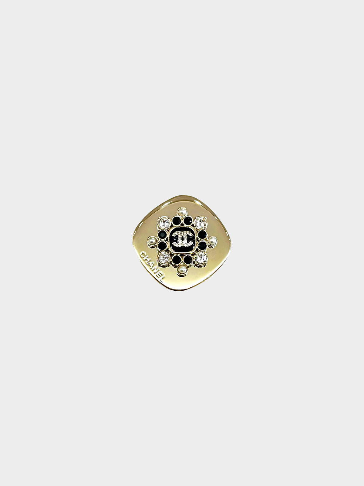 Chanel 2023 Crystal and Pearl CC Brooch