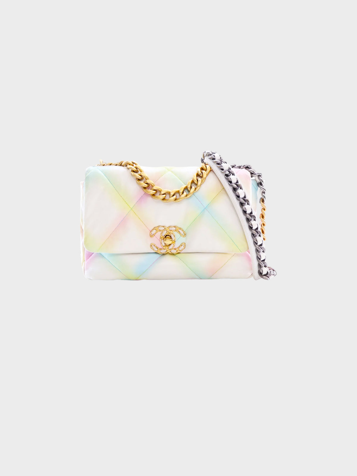 Chanel 2022 19' Multicolor Goatskin Quilted Medium Flap Bag