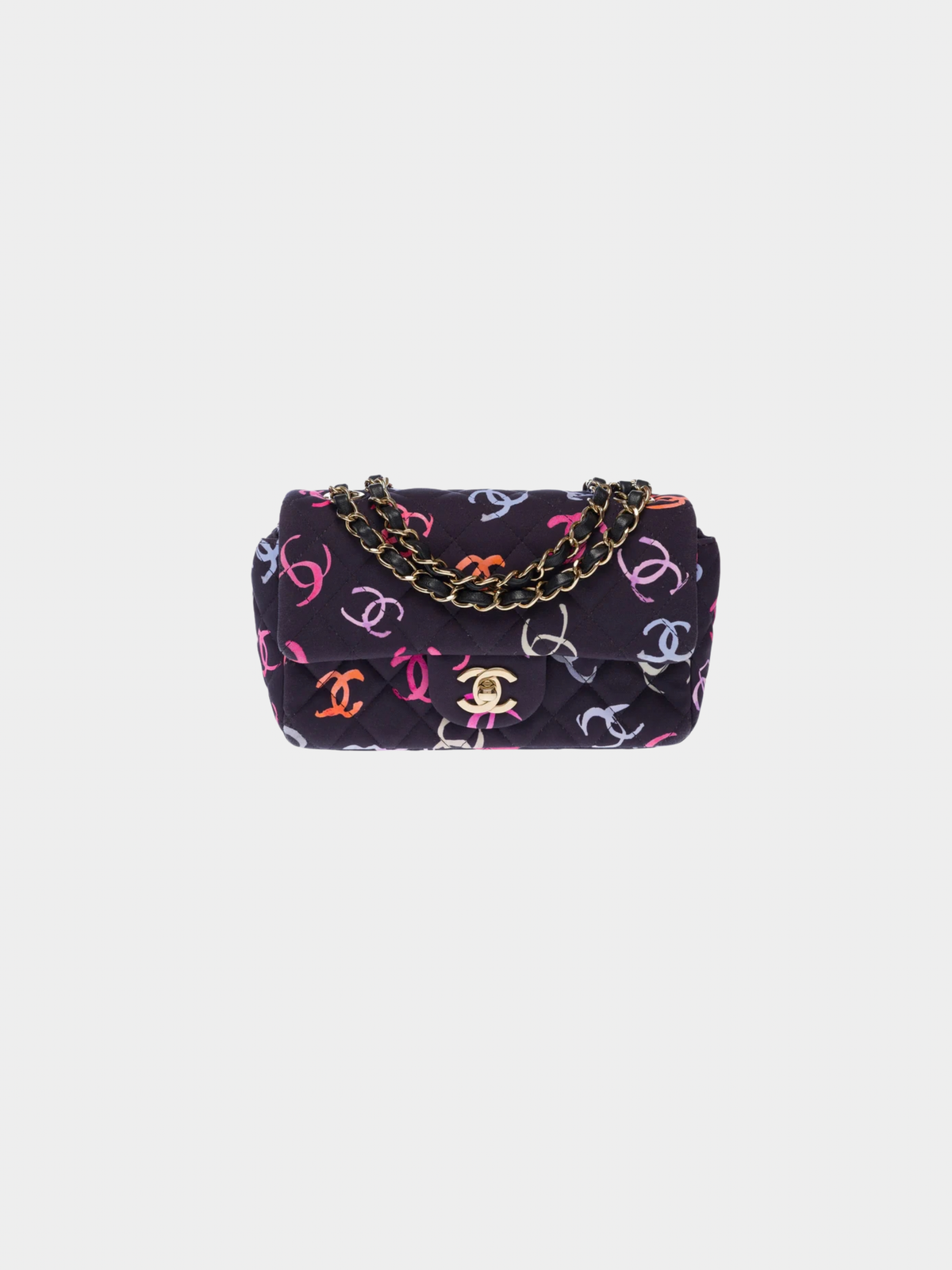 Chanel 2020s Navy Cotton Mini Timeless Flap Bag