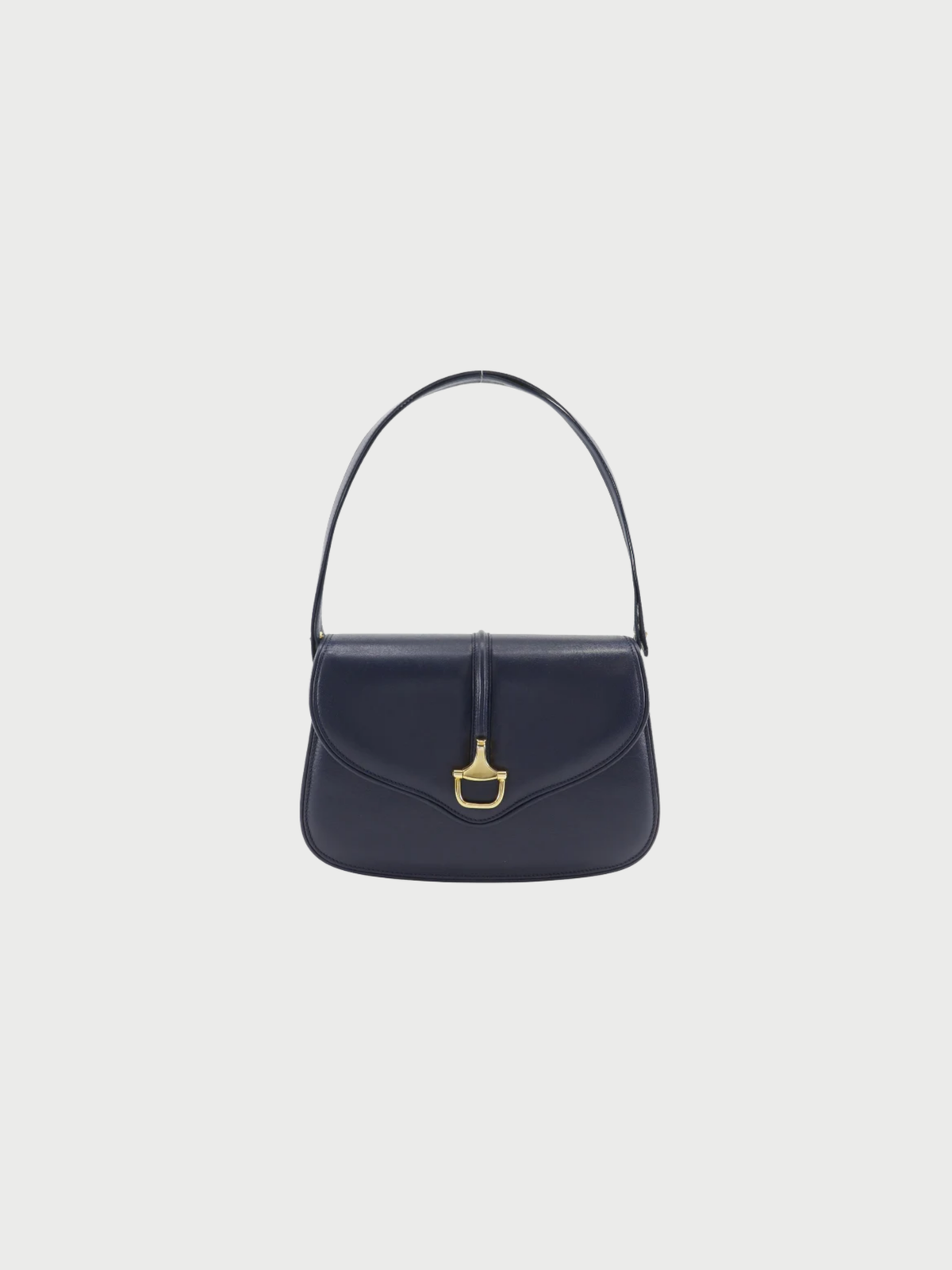 Gucci 1980s Old Gucci Navy Calfskin Shoulder Bag