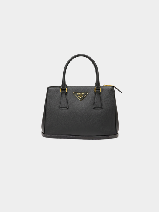 Prada 2010s Black Saffiano Galleria 2-Way Bag
