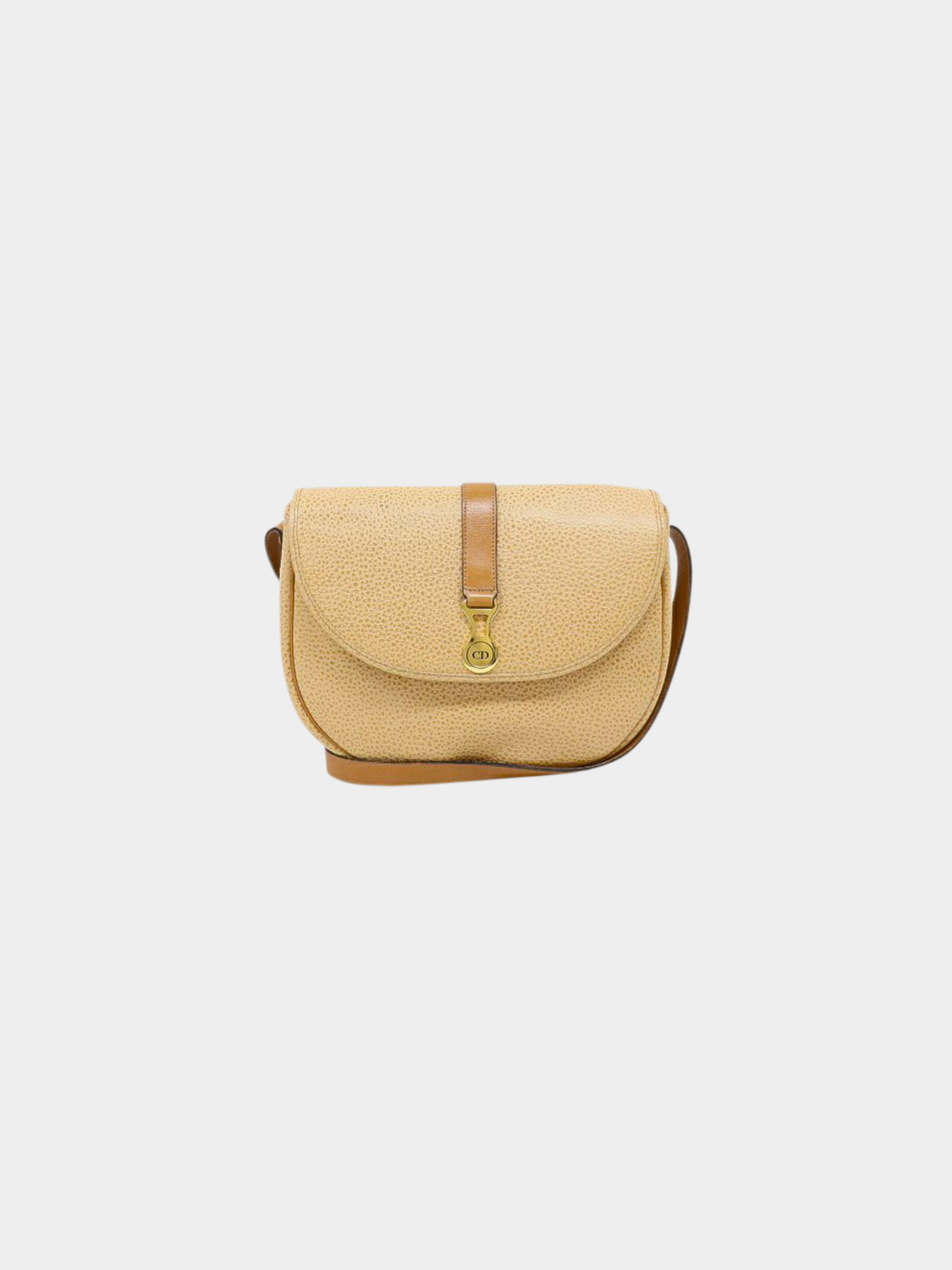 Christian Dior 2000s Beige Leather CD Shoulder Bag