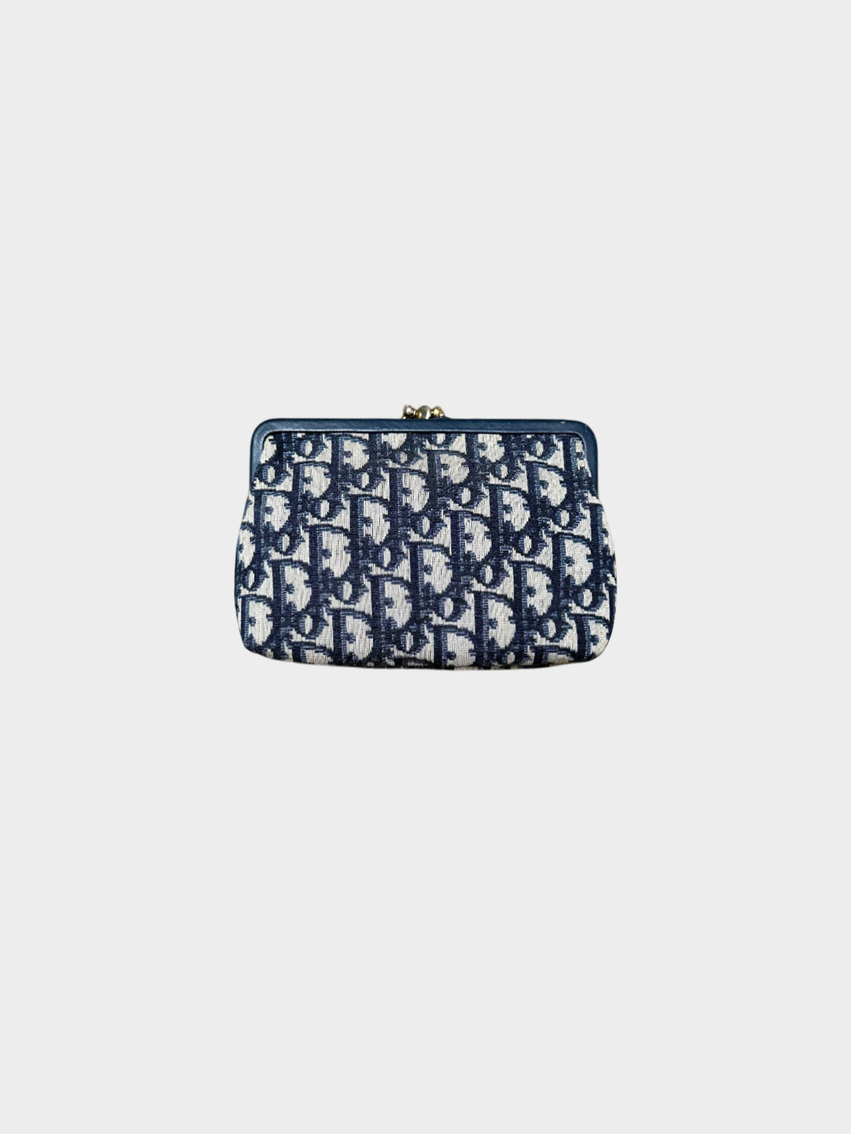 Christian Dior 2000s Navy Trotter Kiss Lock Purse