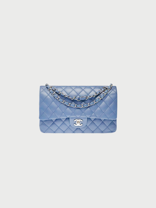 Chanel 2012 Livid Blue Leather Classic Flap Medium Bag