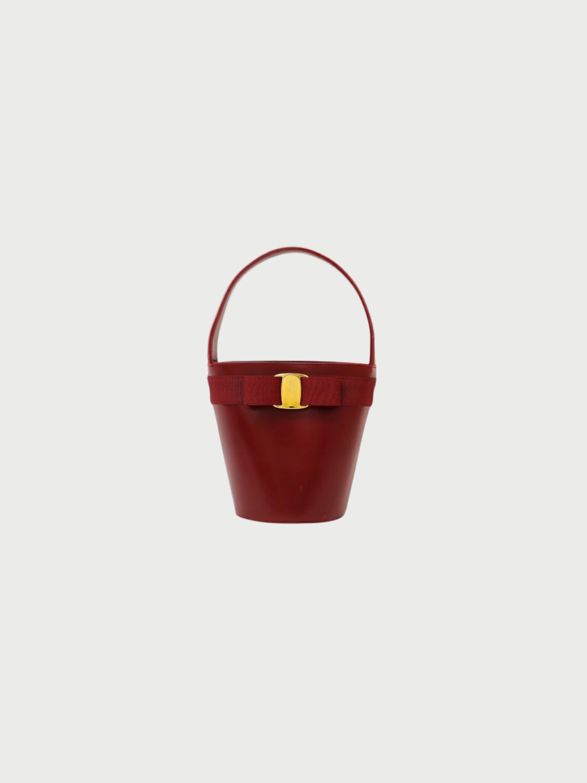 Salvatore Ferragamo 2000s Red Leather Vara Hardware Handbag