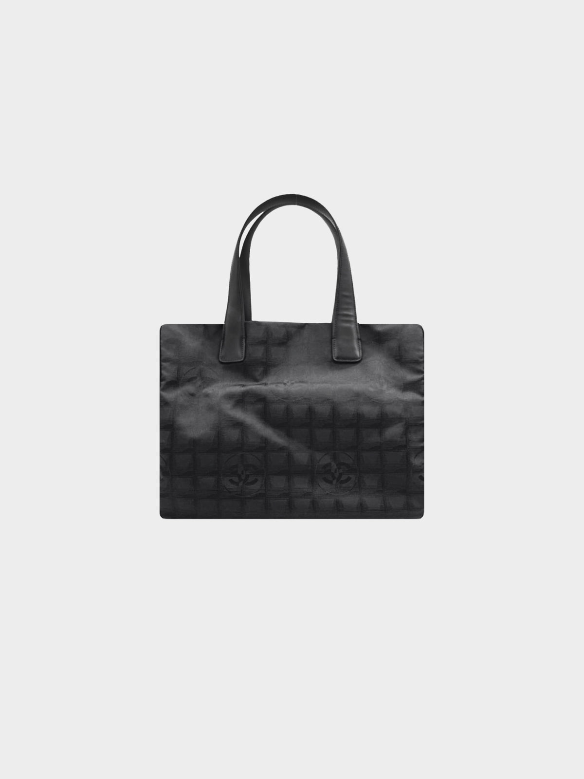 Chanel 2005 Black Travel Line Jacquard Tote Bag