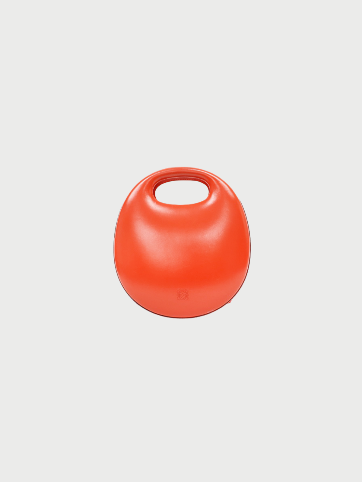 Loewe 2000s Red Leather Anagram Round Handbag